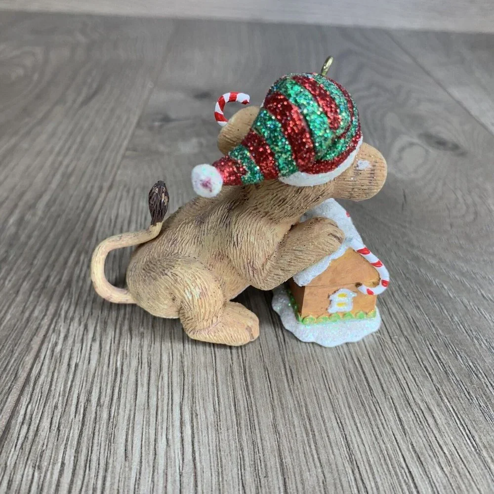 Danbury Mint The Baby Animal Ornaments Lion Cub  W/Gingerbread House - Picture 3 of 6